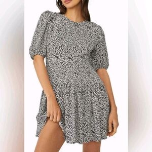 Free People Black and White Mini Dress
